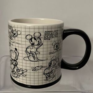 Disney Mickey Mouse Sketch Book Design Coffee Mug. EUC